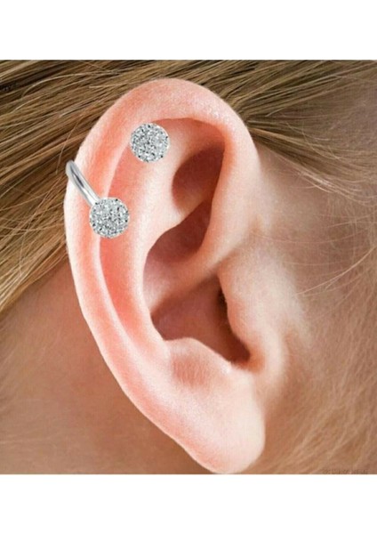 Gümüş Cerrahi Çelik Tragus Helix 6'lı Set Piercing