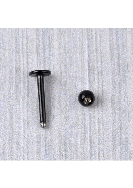 Siyah Dudak Altı Labret Vücut Piercing Takı 3mm Toplu Tek Toplu Vidalı Yüz Pirsing