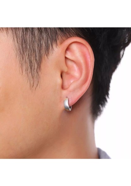 Cerrahi Çelik Bombeli Gümüş Renk Halka Küpe fırsatları