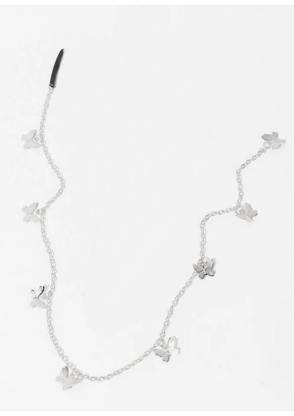 Kadın Gümüş Kelebekli Saç Zinciri Toka fiyatları