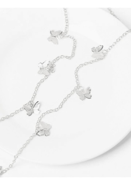 Kadın Gümüş Kelebekli Saç Zinciri Toka fırsatları