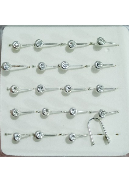Deliksiz Sıkıştırma Tek Taş Hızma Tragus Helix Fake Piercing
