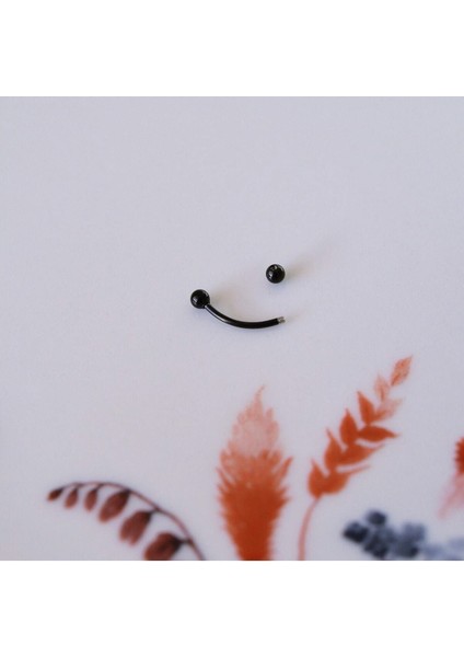 Cerrahi Çelik Küçük Toplu Göbek Piercingi Siyah Renk modelleri