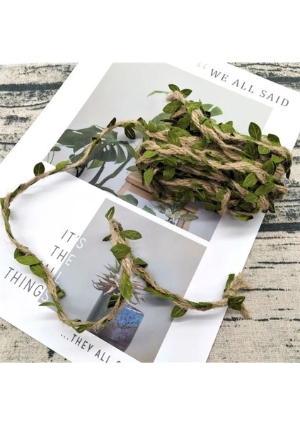 2 Metre Yapraklı El Yapımı Ip Saç Aksesuarı, Dekorasyon Ipi, Charm