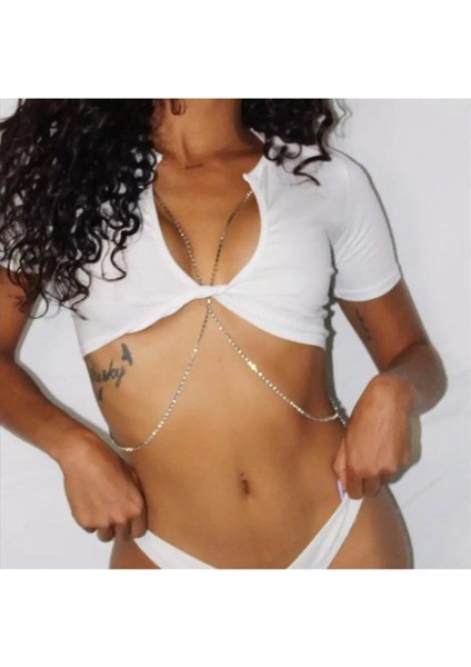 Kristal Taşlı Gümüş Renk Vücut Aksesuarı ve Vücut Zincirici Sleeve modelleri