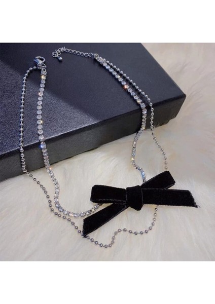 2'li Fiyonklu Choker Kadın Kolye, Taşlı Choker modelleri