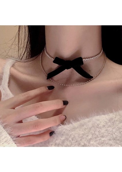2'li Fiyonklu Choker Kadın Kolye, Taşlı Choker indirimleri