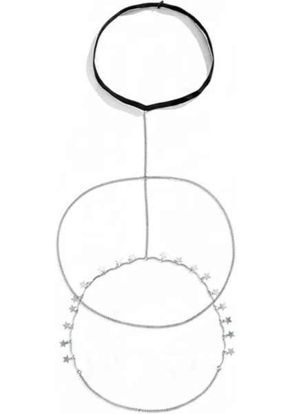 Yıldızlı Zincir Bacak Aksesuarı, Bacak Takısı, Leg Chain Gümüş Renk; Bacak Bandı fiyatları