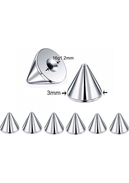 4 Adet Titanyum Sivri Spike Piercing Başlığı