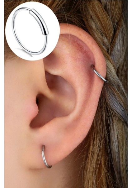 Çelik Kıkırdak Küpe, Halka Piercing 8mm