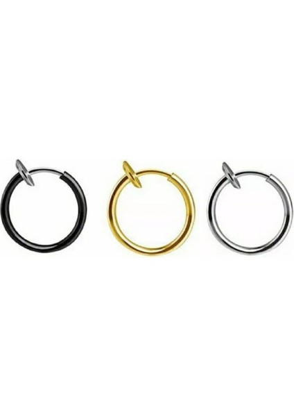3 Adet Fake Sahte Piercing Küpe Kulak Dudak Burun
