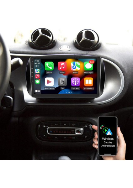 Smart Fortwo Forfour Araç Multimedya Ekran 4gb 64GB S Piano Black 2015 2019 9 Inch fırsatları