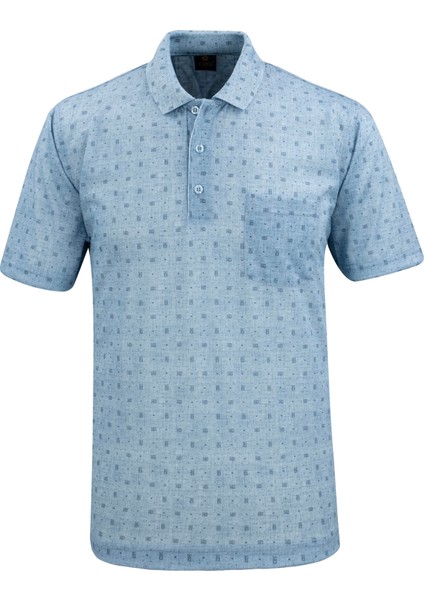 Erkek Polo Yaka Dijital Baskı Tişört - 5104