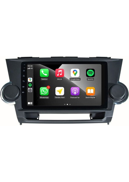 Toyota Highlander - Araç Multimedya Ekran - 4gb 64GB - S - Black - 2007 - 2013 - 9 Inch - Myway - Red