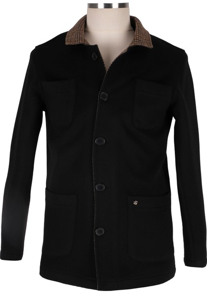 Astarsız Ekose Kumaş Kombinli Ceket