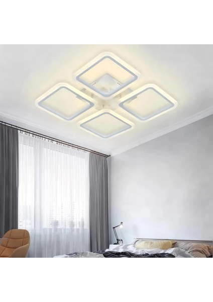 Kare Plafonyer Günışığı LED Avize Beyaz Gövde