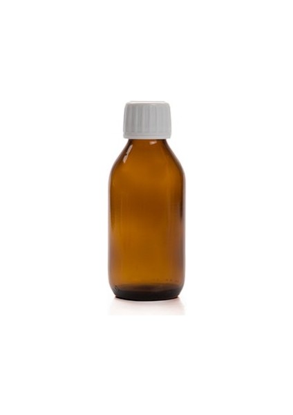 50 ml Kahverengi Cam Ecza Şişesi Kilitli Kapaklı, 24 Adet