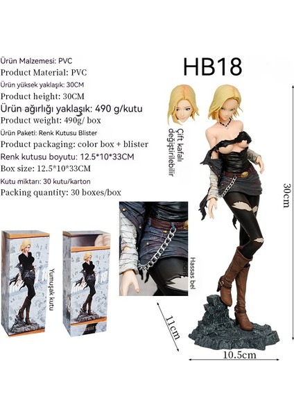 30 cm Dragon Ball No. 18 Kadınsı Çekicilik Serisi El Yapımı Model Süsler (Yurt Dışından)