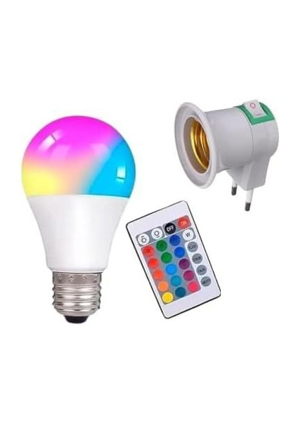 Prize Tak Çalıştır Kumandalı, 16 Farklı Işık Renkli, Çakar Modlu Akıllı LED Ampul Kaliteli Rgb Ampul