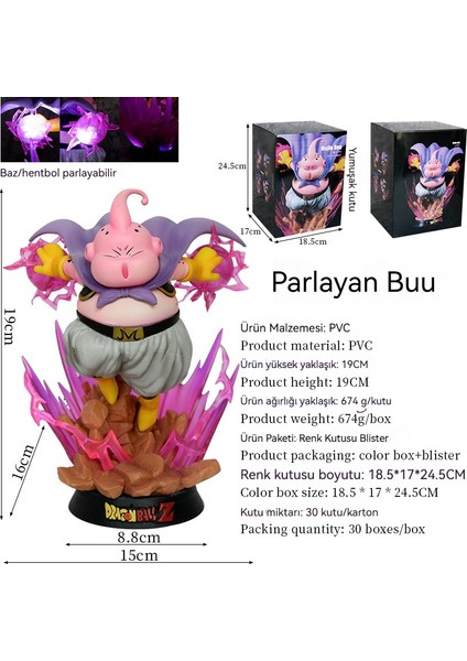 19 cm Dragon Ball Parlayan Buu El Modeli Dekoru (Yurt Dışından) indirimleri