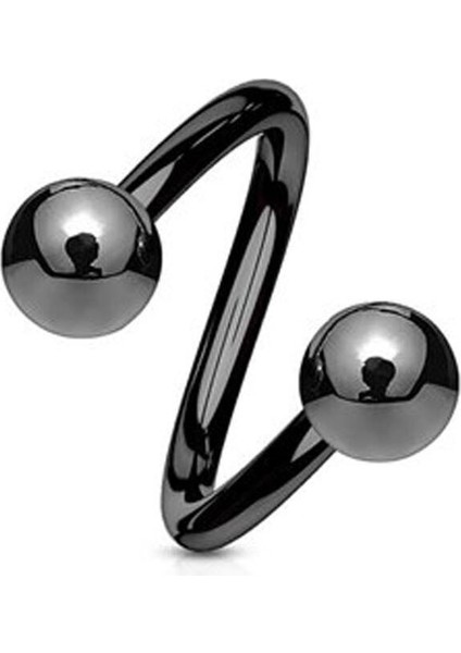 Siyah Spiral Model İki Ucu Toplu Piercing