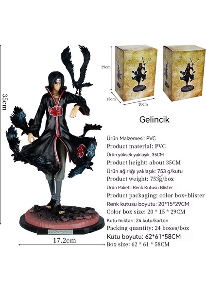 35 cm Naruto El Yapımı Naruto Peri Kuzgun Itack Penn El Yapımı Anime Modeli (Yurt Dışından)