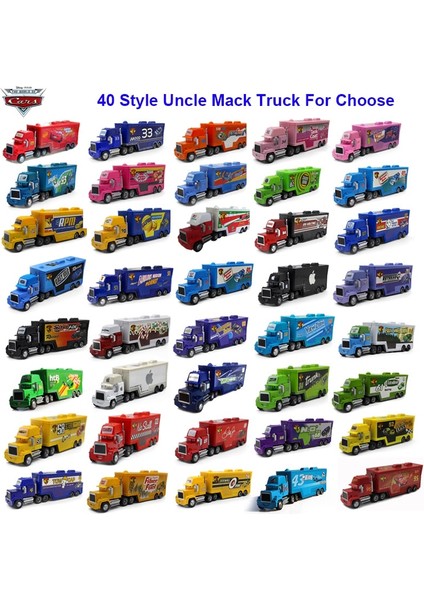 40 Adet 1:55 Disney Pixar Arabalar Yıldırım Mcqueen Mack Amca Kamyon Metal Döküm Koleksiyon Model Çocuk Oyuncağı Araba Noel Hediyesi (Yurt Dışından)