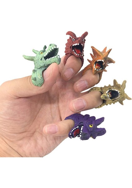 [happier] Dinozor Parmak Seti Dinozor Yüzük Iki Oyuncak Parmak Bebek Öğrenci Komik El Kuklası Parmak Kol Komik Yüzük Oyuncak (Yurt Dışından)