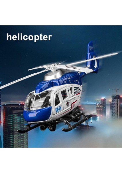 Gerçekçi Polis Helikopteri Uçak Geri Çekin LED Müzik Modeli Çocuk Oyuncak Koleksiyonu Müzik Aydınlatma Masa Süsü (Yurt Dışından) modelleri