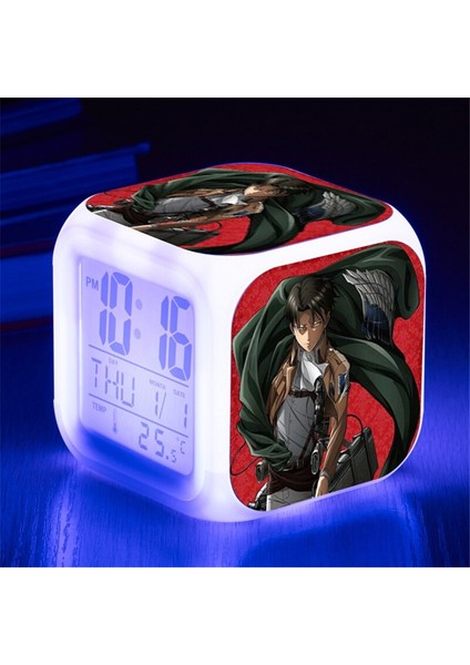 Anime Titan Alarmlı Saatler Shingeki No Kyojin Levi Rivaille Mikasa Ackerman Eren Jaeger Dijital Saatler Şekil Bebek Hediyeleri (Yurt Dışından)