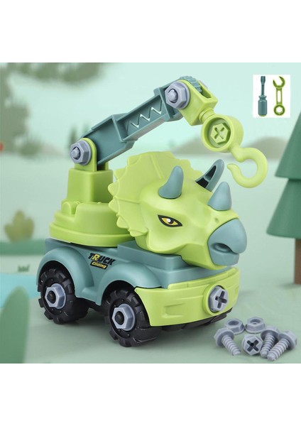 Çocuk Inşaat Oyuncak Dinozor Mühendislik Araba Ekskavatör Damperli Kamyon Çocuk Eğitici Oyun Dıy Model Araba Oyuncaklar Forkids Boys (Yurt Dışından)