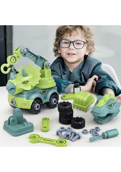 Çocuk Inşaat Oyuncak Dinozor Mühendislik Araba Ekskavatör Damperli Kamyon Çocuk Eğitici Oyun Dıy Model Araba Oyuncaklar Forkids Boys (Yurt Dışından) fiyatları