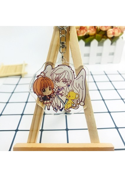 Card Captor Sakura Lı Syaoran Kınomoto Sakura Akrilik Kolye Şekil Anahtarlık Anahtarlık Koleksiyon Model Oyuncak Hediye Cosplay (Yurt Dışından) modelleri