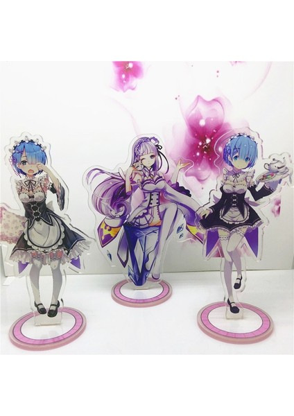 Anime Re: Sıfırdan Farklı Bir Dünyada Hayat Akrilik Standı Model Oyuncaklar Rem Lahm Aksiyon Figürü Kolye Oyuncak Çift Taraflı Hediye (Yurt Dışından) fırsatları