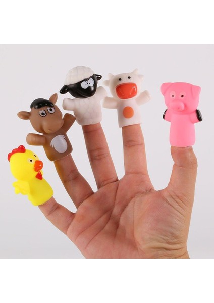 【happier】 Parmak Kuklaları Plastik Oyuncak Bebek Mini Hayvanlar Eğitici El Karikatür Kauçuk Bebek El Kuklası Tiyatro Oyuncaklar Çocuklar Için Hediyeler (Yurt Dışından)