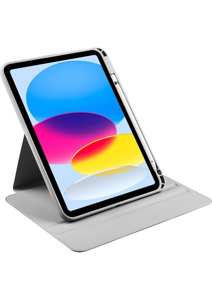 Apple iPad 10. Nesil 10.9 (2022) Yatay ve Dikey Dönebilen Standlı Kalem Şarjına Uygun Darbe Dayanıklı Thermix Kılıf ve Ekran Koruyucu A2696 A2757 A2777 A3162 modelleri