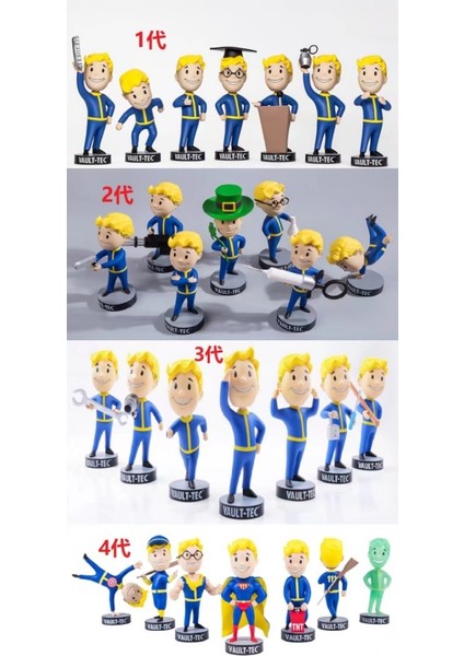 Fallout Bobblehead Sevimli Vault Boy Tam Set Şekil Oyuncaklar (Yurt Dışından) modelleri