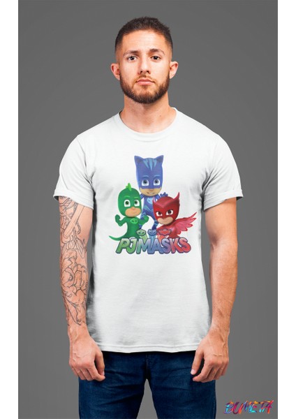 Pijimaske Piji Maske Catboy Gekko Owlett All Karakter Characters Unisex Tişört T-Shirt
