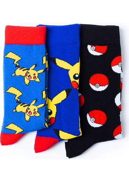 Pokemon Pikachu Şekil Pamuk Çorap Pokemon Squirtle Charmander Bulbasaur Anime Cosplay Erkek Kadın Noel Hediyesi Çorap (Yurt Dışından) modelleri