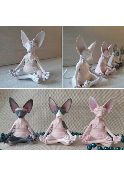 Hayvan Modeli Şekil Oyuncaklar Sphynx Kedi Meditasyon Tahsil Figürler Minyatür El Yapımı Dekor Hayvan Modeli Ev Dekor Şekil Oyuncaklar (Yurt Dışından) modelleri