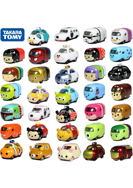 Takara Tomy Arabalar Minnie Mickey Mouse Hulk Pooh Ayı Demir Adam Karışık Snoopy Olaf Darth Vader Anime Model Araba Çocuk Oyuncakları Hediye (Yurt Dışından)