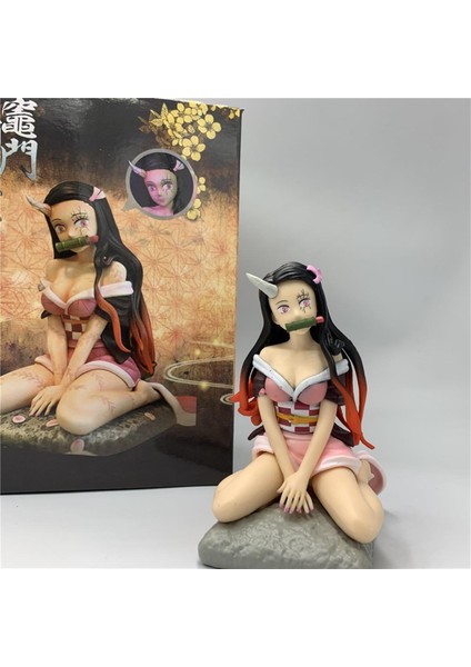 Demon Slayer Nezuko Lovely Ghosting Oturan Ver. Pvc Aksiyon Figürü Kimetsu Hiçbir Yaiba Kamado Tanjirou Nezuko Kimono Sevimli Model (Yurt Dışından)