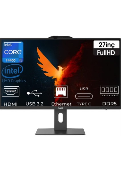 Msı Pro AP272P Intel Core I5 14400 14M-695EU-10 48GB 1tb Windows 10 Pro 27" Fhd All In One Bilgisayar & 14M695EUK10