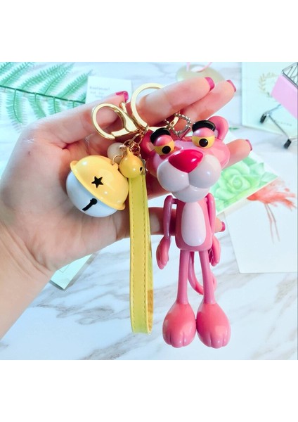 Karikatür Pvc Pembe Panter Aksiyon Figürü Oyuncakları Deri Halat Tutucu Metal Çan Pembe Panter Anahtarlık Kolye Çocuklar Yetişkin Hediye (Yurt Dışından) fiyatları