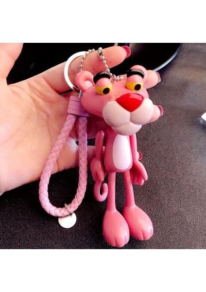 Karikatür Pvc Pembe Panter Aksiyon Figürü Oyuncakları Deri Halat Tutucu Metal Çan Pembe Panter Anahtarlık Kolye Çocuklar Yetişkin Hediye (Yurt Dışından) modelleri