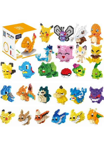 41 Stilleri Kutusu ile Pokemon Yapı Taşları Küçük Karikatür Picachu Hayvan Modeli Eğitim Oyunu Grafik Pokemon Oyuncaklar (Yurt Dışından)