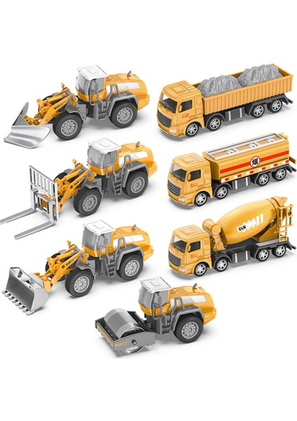Inşaat Araçları Açık Oyuncak Seti Buldozer 1:55 Forklift Yol Silindiri Plaj Kum Oyuncak Güvenlik Plastik Büyük Hediye Çocuk (Yurt Dışından) modelleri