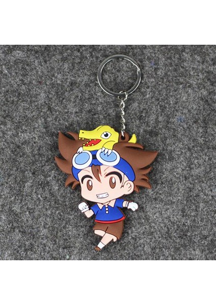 Digimon Şekil Oyuncaklar Agumon Gabumon Koromon Tanemon Gomamon Piyomon Patamon Yagamı Taıchı Bebekler Anahtarlık Kolye (Yurt Dışından)