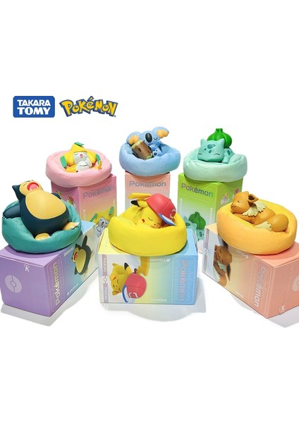 Orijinal Pokemon Uyku Serisi Pikachu Jirachi Eevee Komala Snorlax Bulbasaur Anime Figürleri Peluş Taban Model Bebek Oyuncak (Yurt Dışından) modelleri