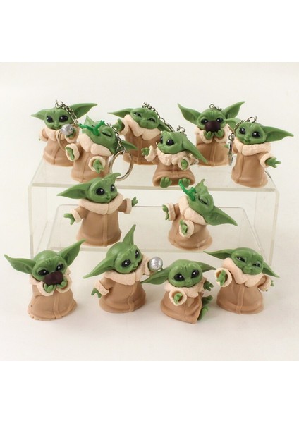 5-6 cm 6 Adet/takım Yoda Sevimli Şekil Oyuncaklar Anahtarlıklar Kolye Pvc S Versiyonu Hayvan Bebekler (Yurt Dışından)